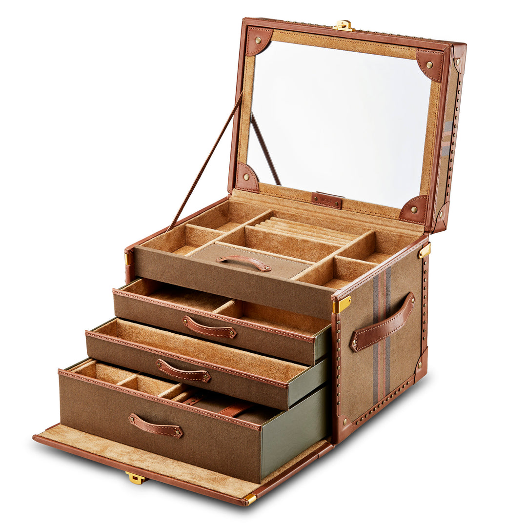 Ida Trunk Jewellery Box — Khaki