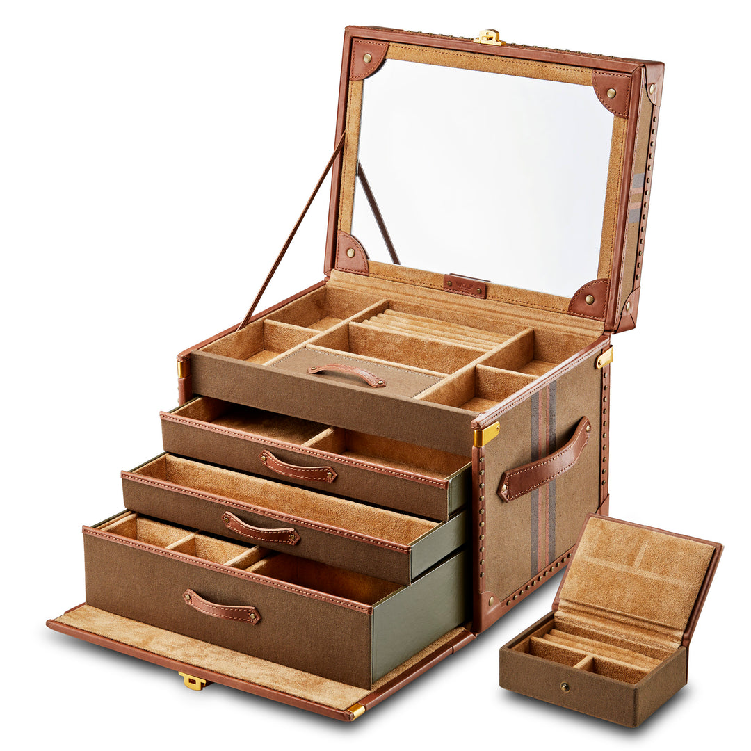 Ida Trunk Jewellery Box — Khaki