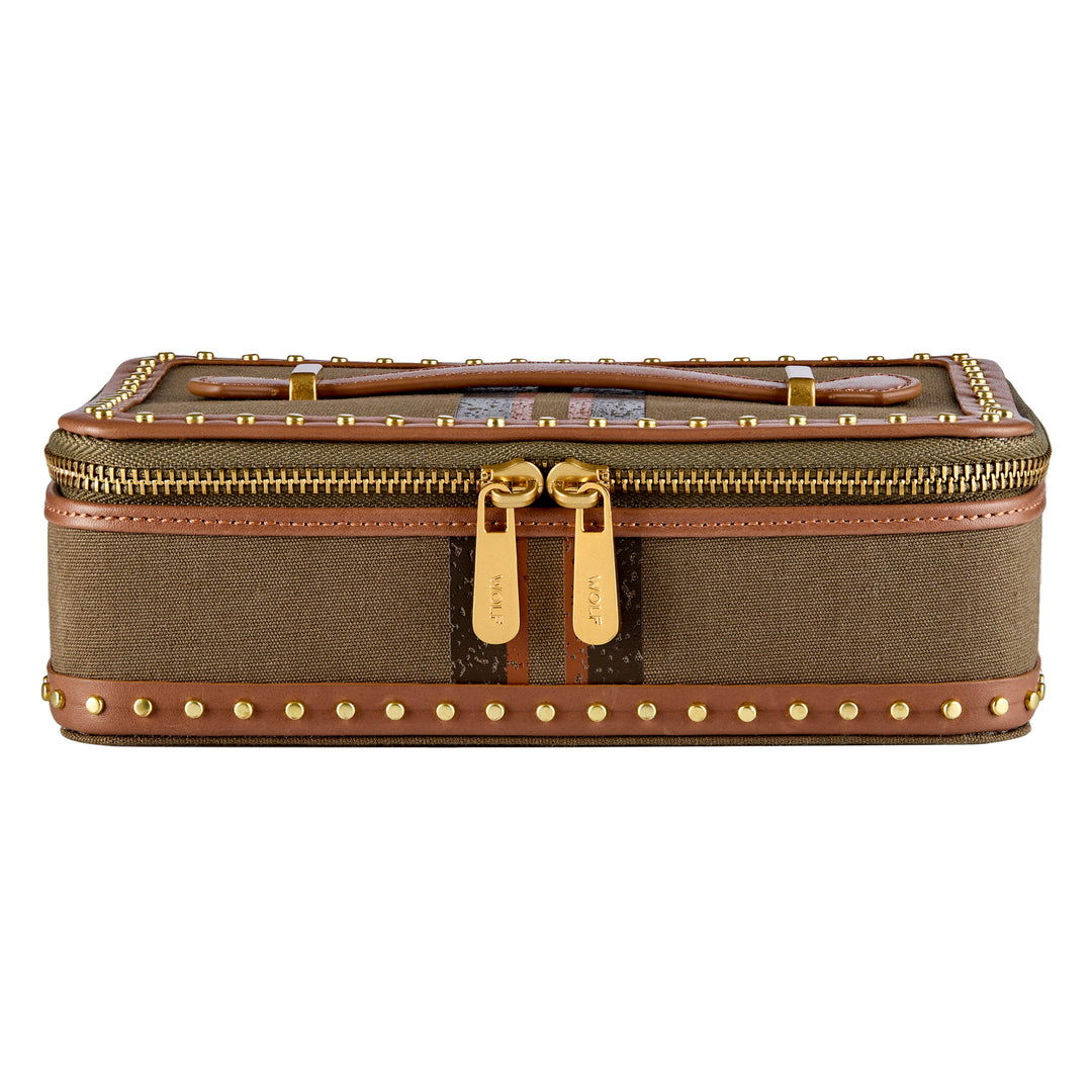 Ida Travel Jewellery Zip Case — Khaki