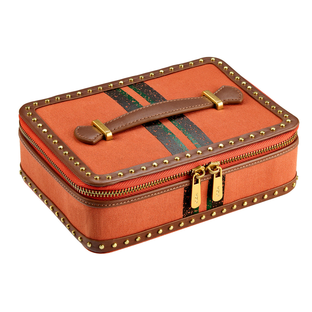 Ida Travel Jewellery Zip Case — Orange