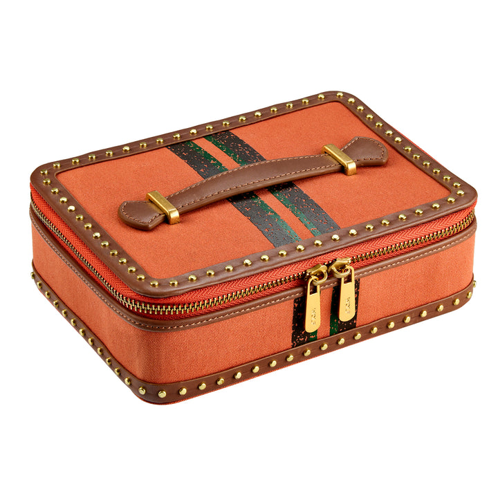 Ida Travel Jewellery Zip Case — Orange