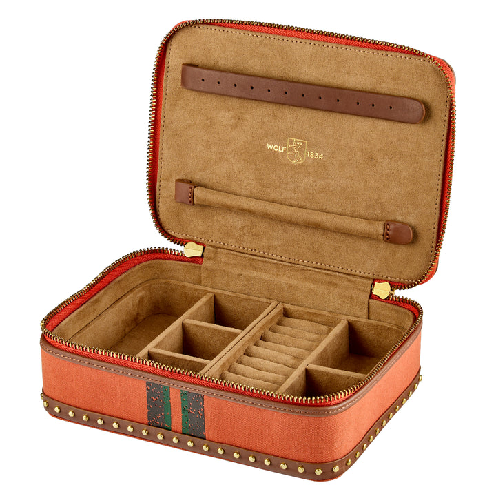 Ida Travel Jewellery Zip Case — Orange