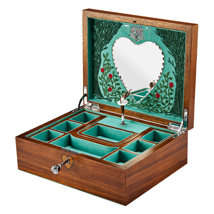 Ballet Musical Jewellery Box — Sleeping Beauty Walnut Wood