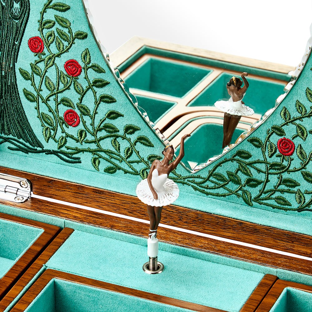 Ballet Musical Jewellery Box — Sleeping Beauty Walnut Wood