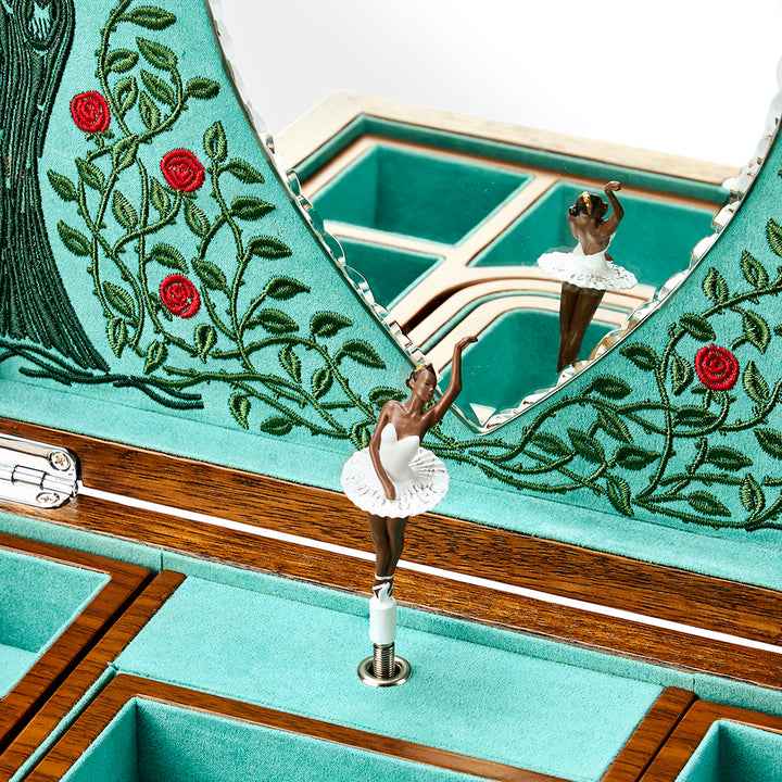 Ballet Musical Jewellery Box — Sleeping Beauty Walnut Wood