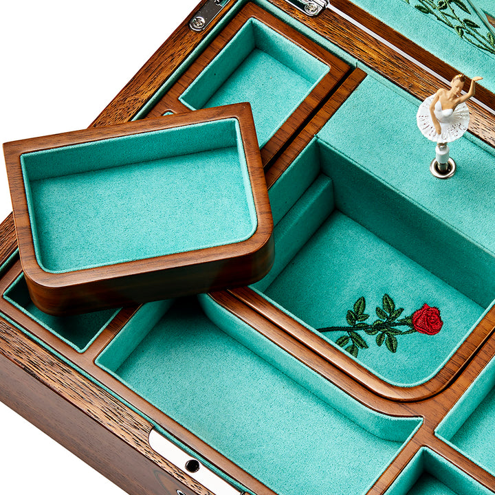 Ballet Musical Jewellery Box — Sleeping Beauty Walnut Wood