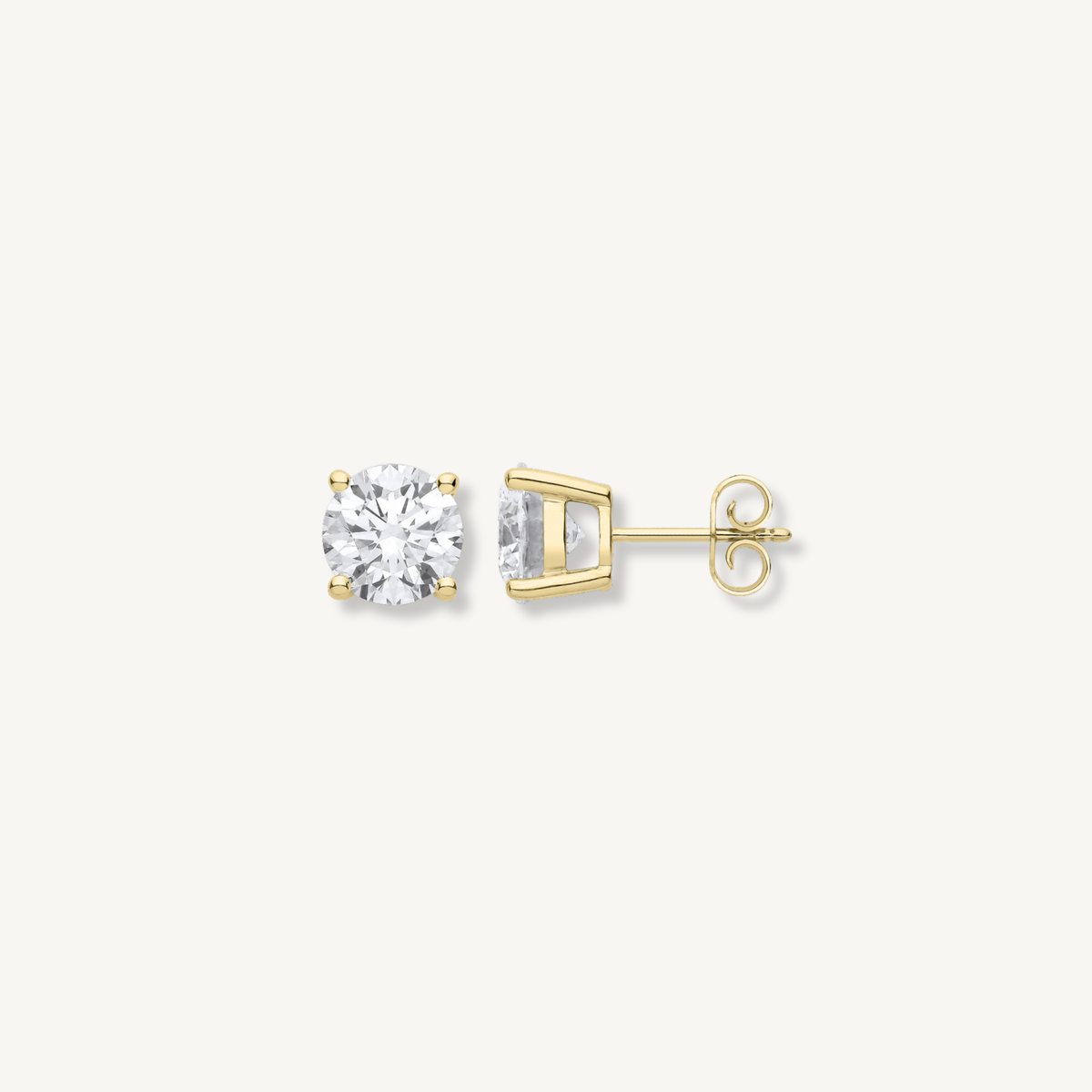 4ct Brilliant Cut Lab Grown Diamond Stud Earrings in 18ct Gold | IGI Certified