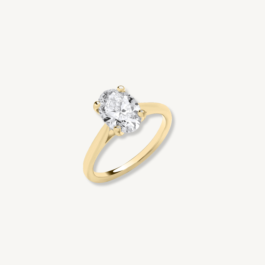 Oval Cut Lab Grown Diamond Engagement Ring | 2.00ct D/E VS | 18ct Yellow Gold | IGI Certified