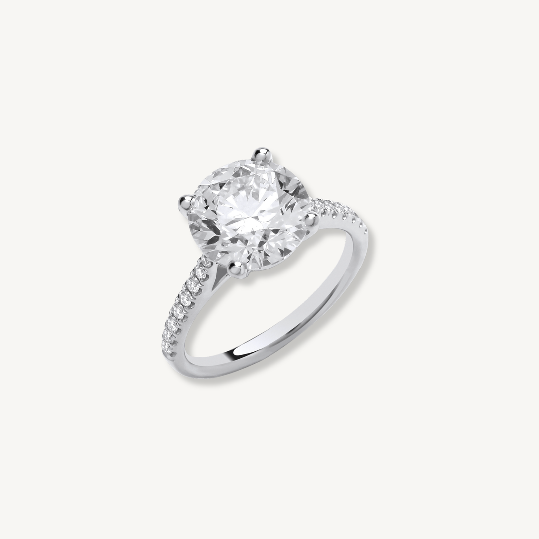 3.20ctw Lab Grown Diamond Engagement Ring | 18ct White Gold | Round Brilliant Cut | IGI Certified