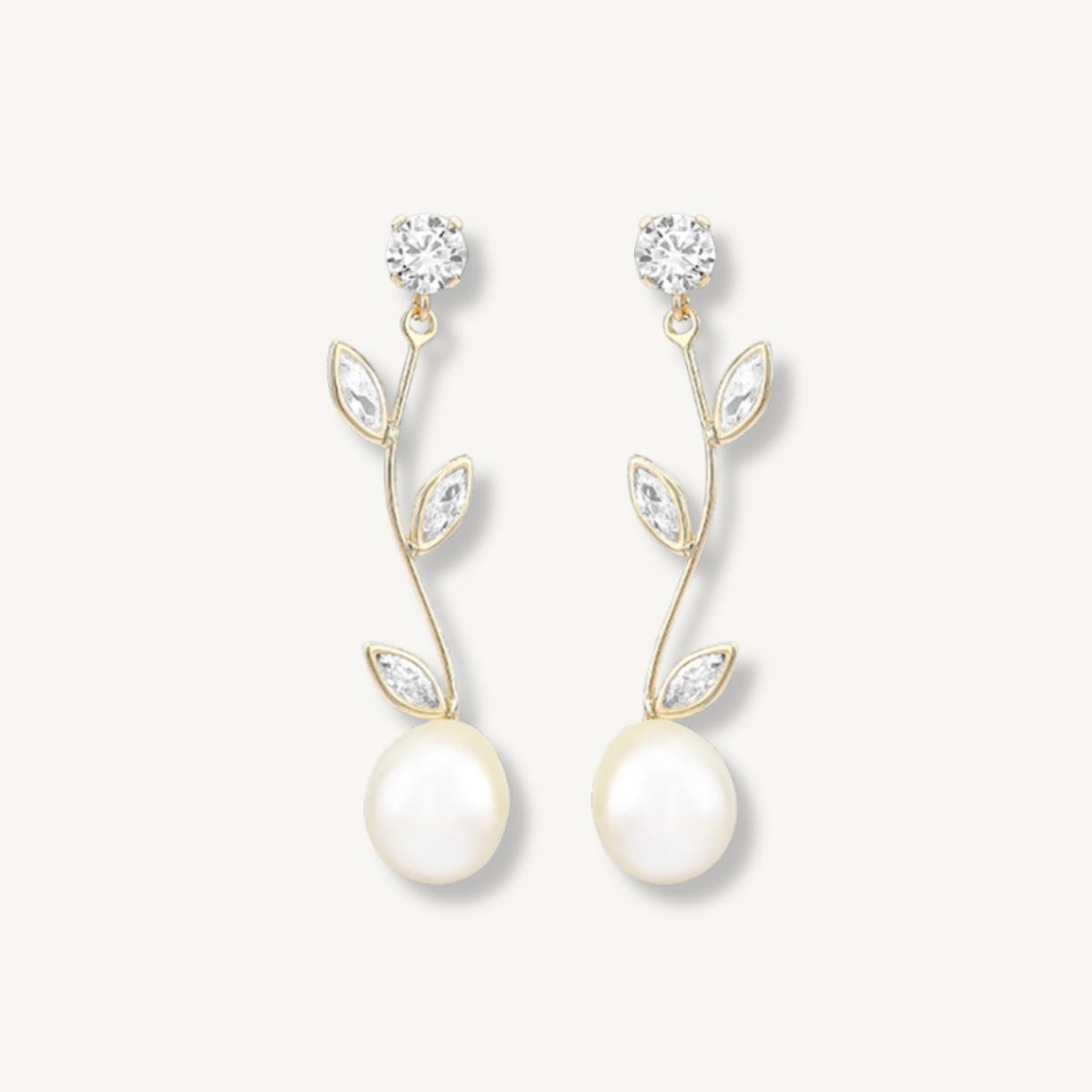 Flora Pearl Drop Earrings – 9ct Yellow Gold