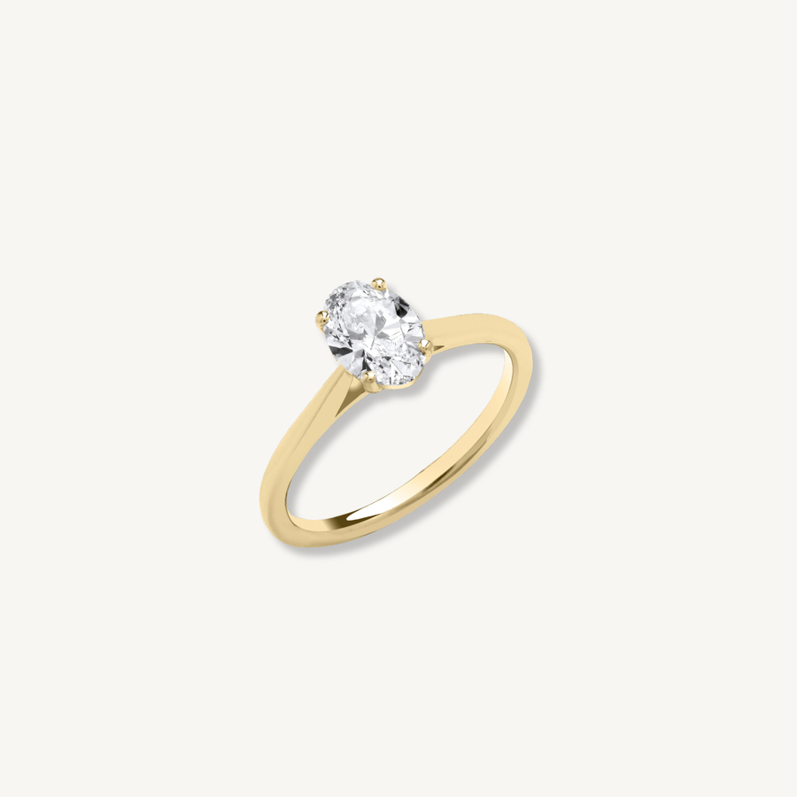 Oval Cut Lab Grown Diamond Engagement Ring | 1.00ct D/E VS | 18ct Yellow Gold | IGI Certified