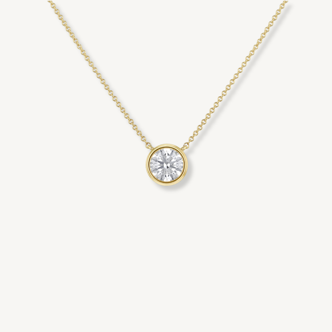 IGI Certified 1ct Round Lab Grown Diamond Necklace – 9ct Yellow Gold