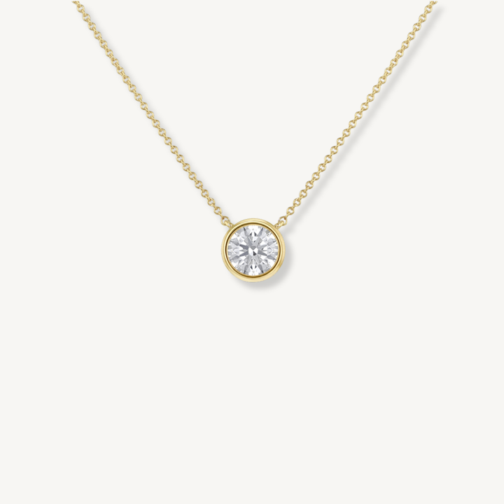 IGI Certified 1ct Round Lab Grown Diamond Necklace – 9ct Yellow Gold