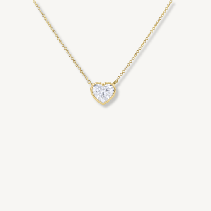 IGI Certified 1ct Heart Lab Grown Diamond Necklace – 9ct Yellow Gold