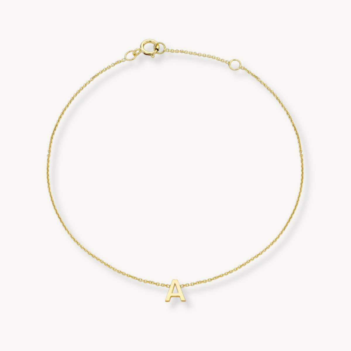 Initial Letter Bracelet - 9ct Yellow Gold