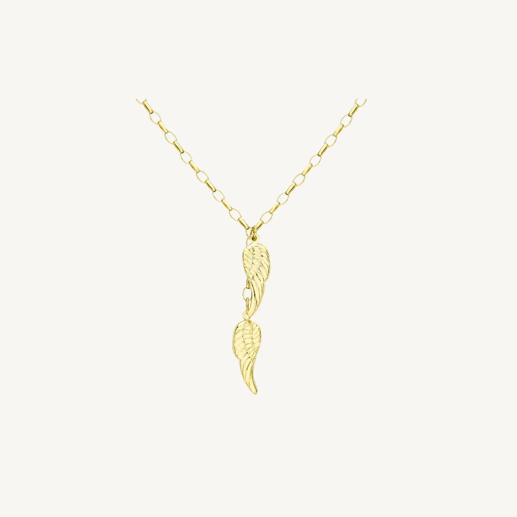 Angel Wing Pendant Necklace – 9ct Yellow Gold THERESHEIS.jewels*