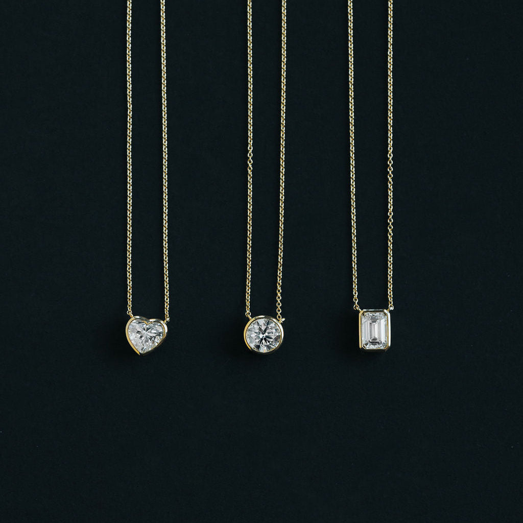 IGI Certified 1ct Heart Lab Grown Diamond Necklace – 9ct Yellow Gold