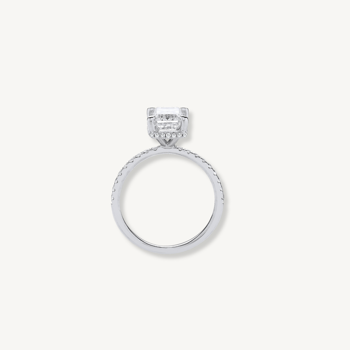 2.25ctw Lab Grown Diamond Engagement Ring | 18ct White Gold | Emerald Cut | IGI Certified