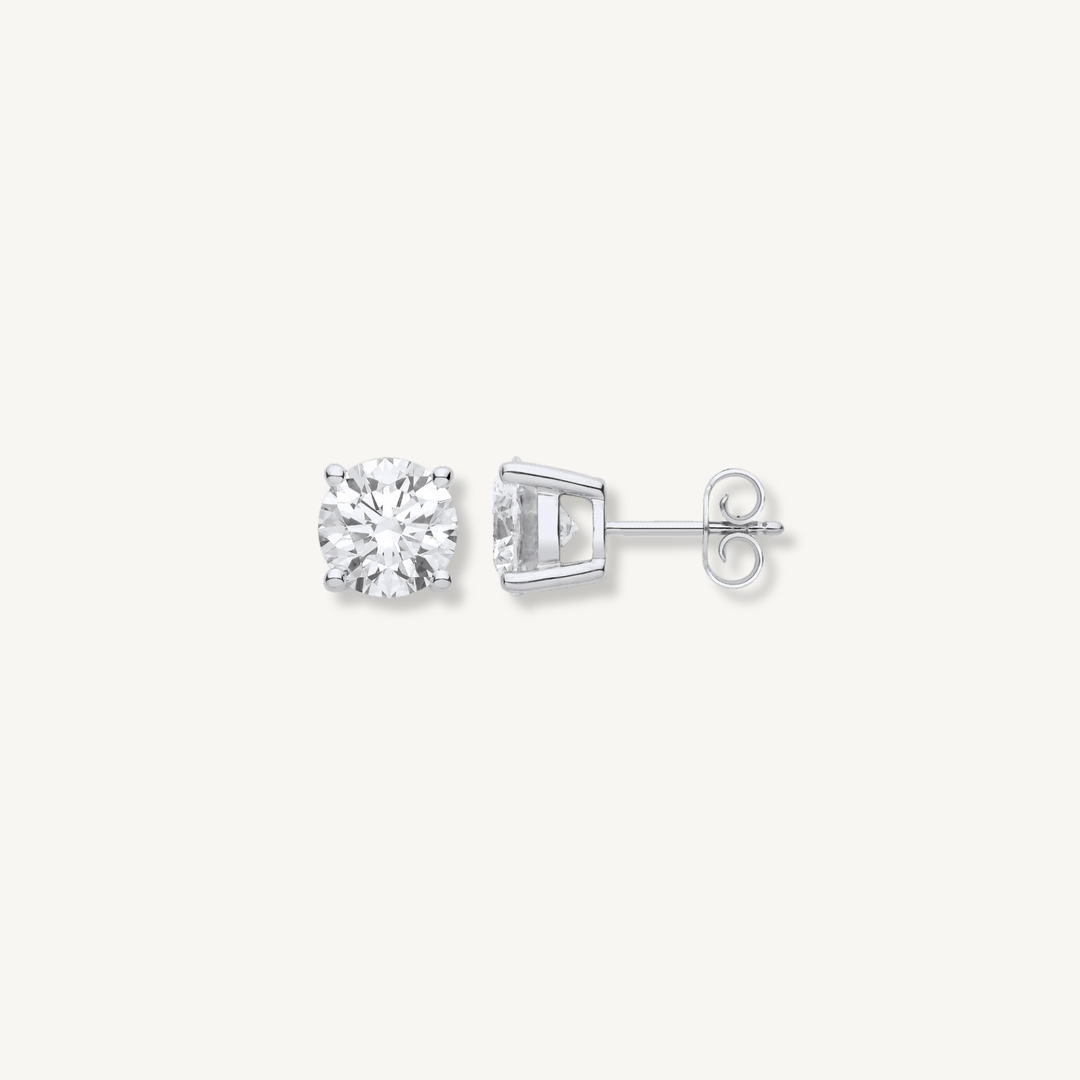 4ct Lab Grown Diamond Stud Earrings | 18ct Gold | Brilliant Cut | IGI Certified