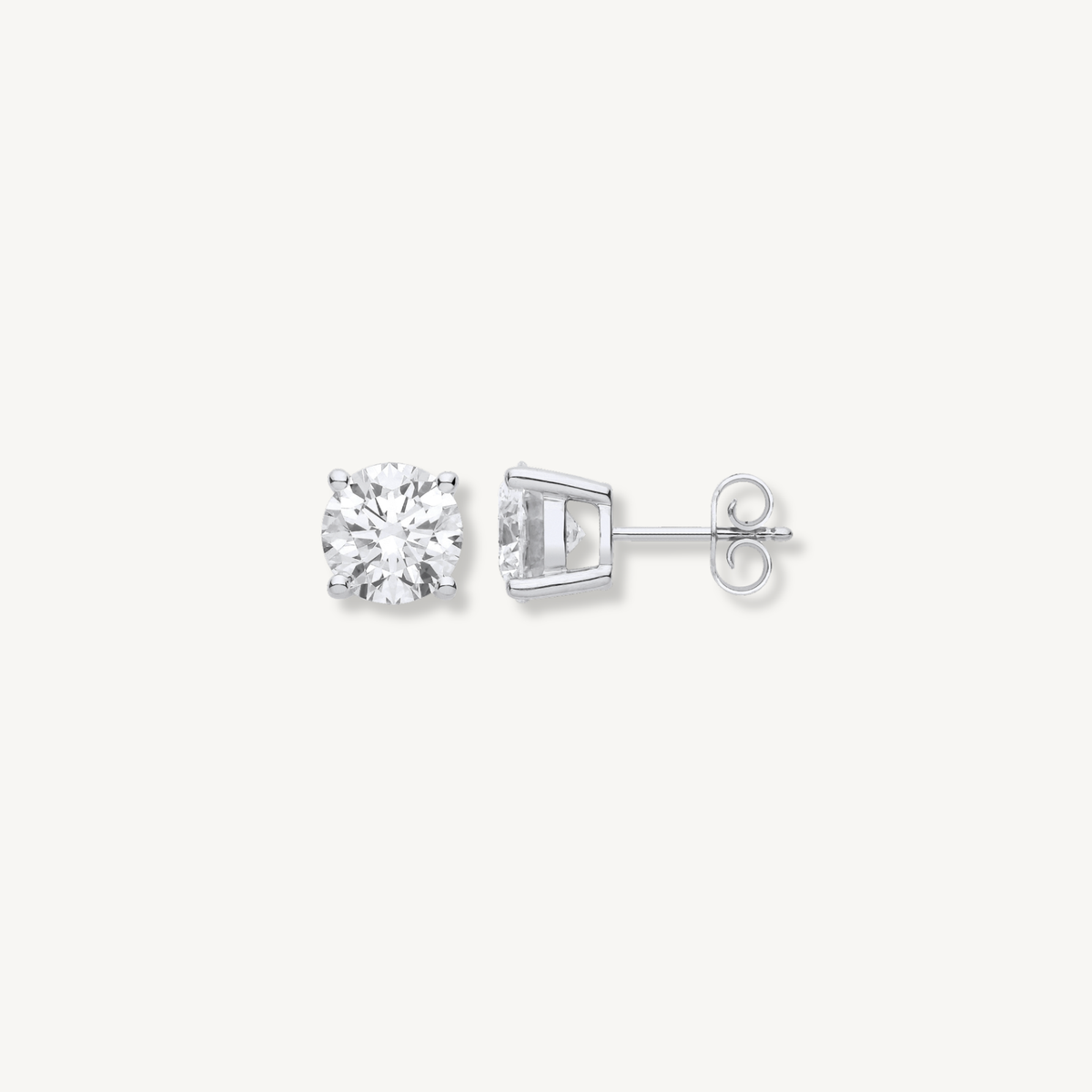 4ct Lab Grown Diamond Stud Earrings in 18ct White Gold | Bridal Diamond Studs