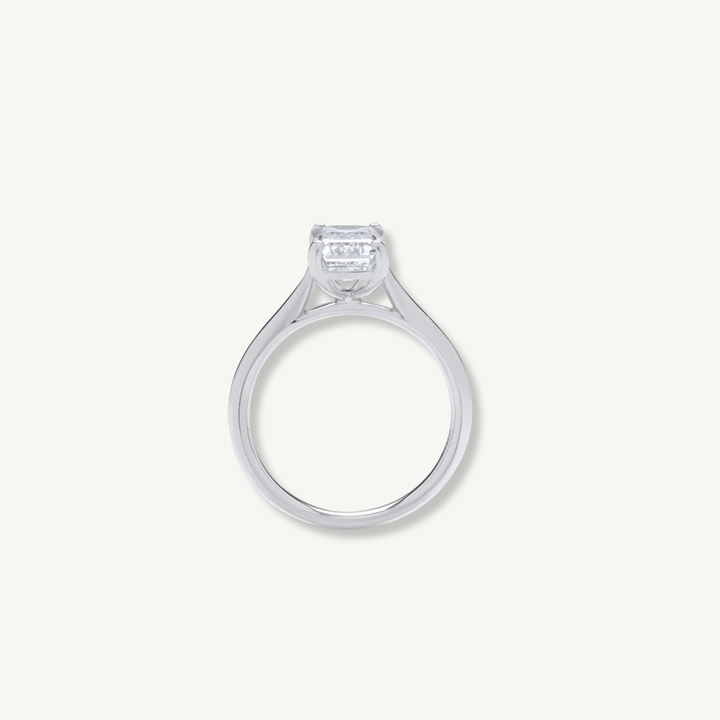 Emerald Cut Lab Grown Diamond Engagement Ring | 2.00ct D/E VS | 18ct White Gold | IGI Certified