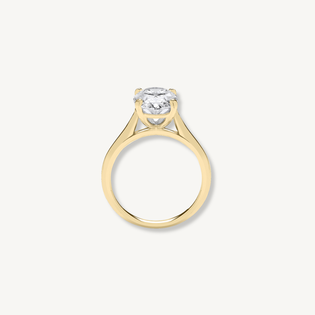Oval Cut Lab Grown Diamond Engagement Ring | 3.00ct D/E VS | 18ct Yellow Gold | IGI Certified