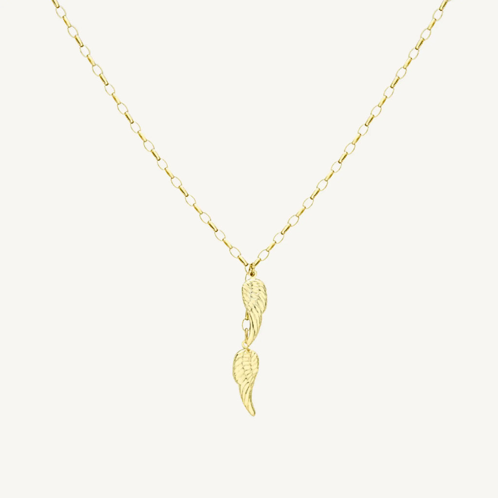 Angel Wing Pendant Necklace – 9ct Yellow Gold THERESHEIS.jewels*