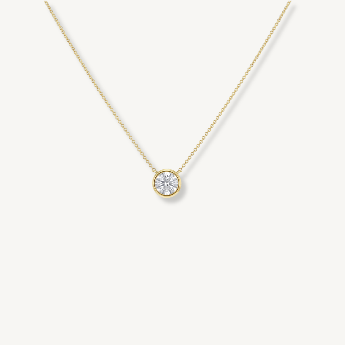 IGI Certified 1ct Round Lab Grown Diamond Necklace – 9ct Yellow Gold
