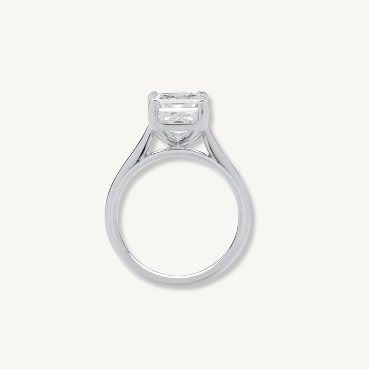 Emerald Cut Lab Grown Diamond Engagement Ring | 5.00ct D/E VS | 18ct White Gold | IGI Certified