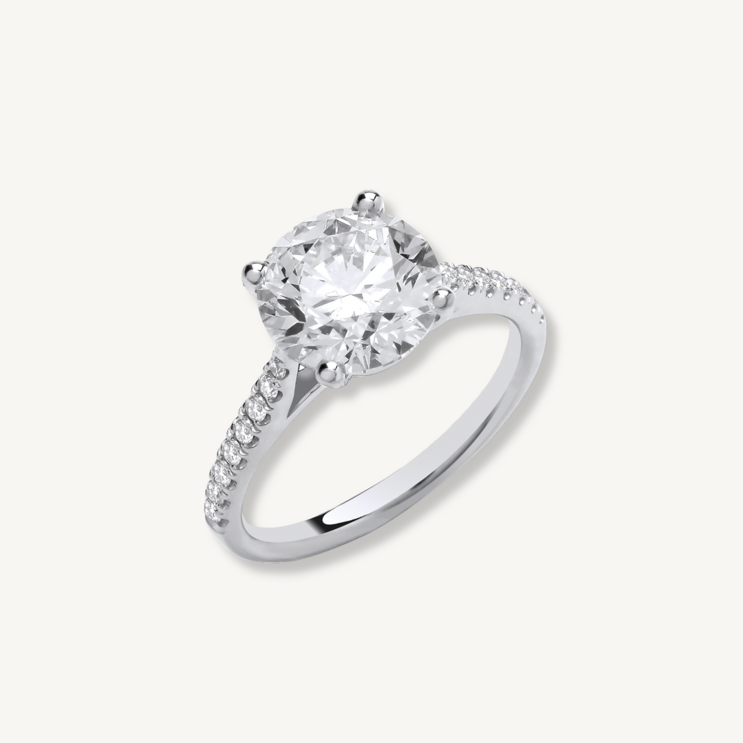 2.17ctw Lab Grown Diamond Engagement Ring | 18ct White Gold | Round Brilliant Cut | IGI Certified