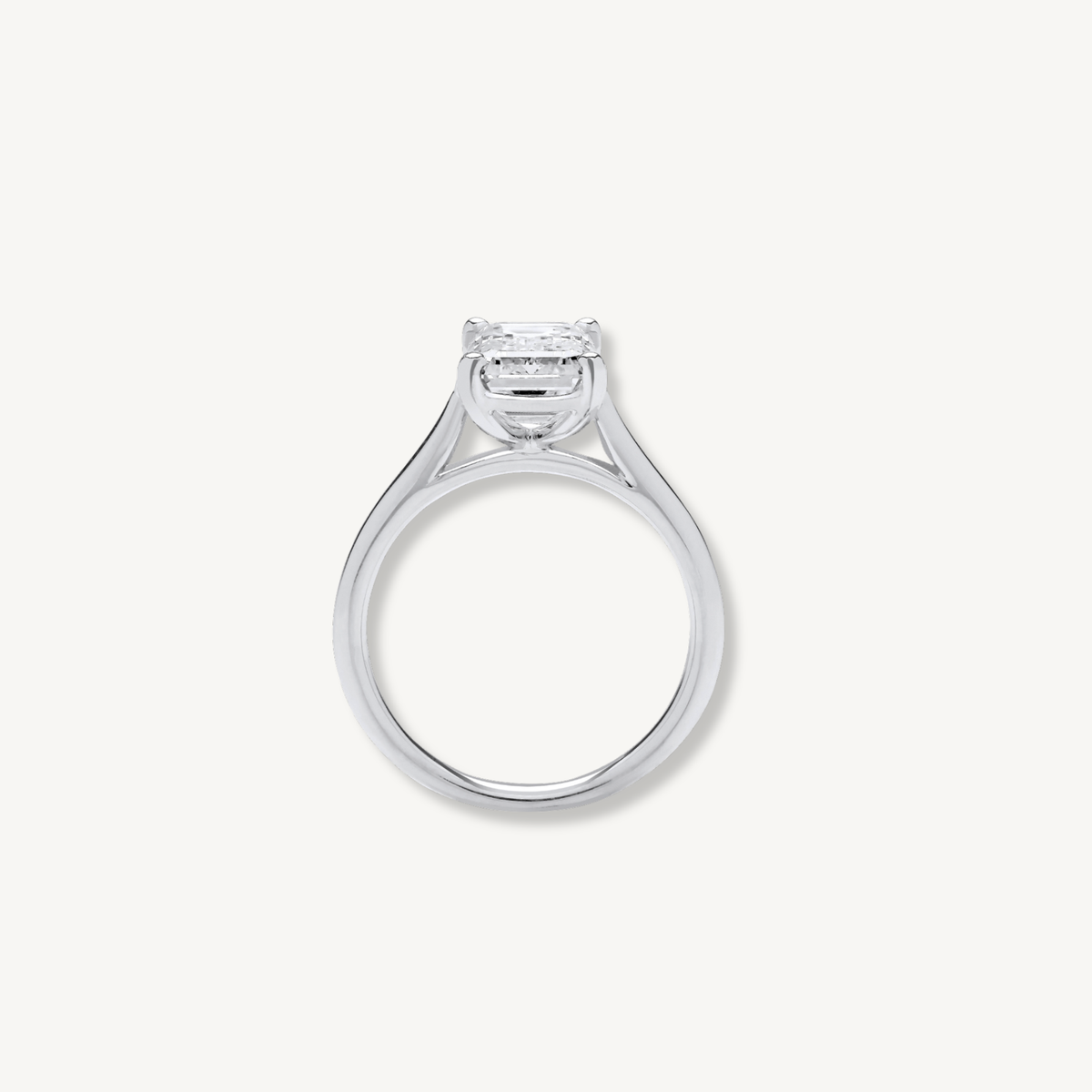 Emerald Cut Lab Grown Diamond Engagement Ring | 3.00ct D/E VS | 18ct White Gold | IGI Certified