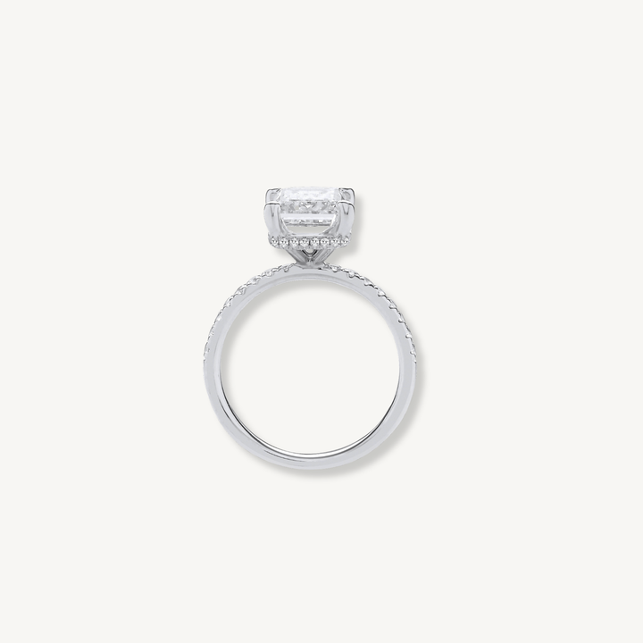 3.30ctw Lab Grown Diamond Engagement Ring | 18ct White Gold | Emerald Cut | IGI Certified
