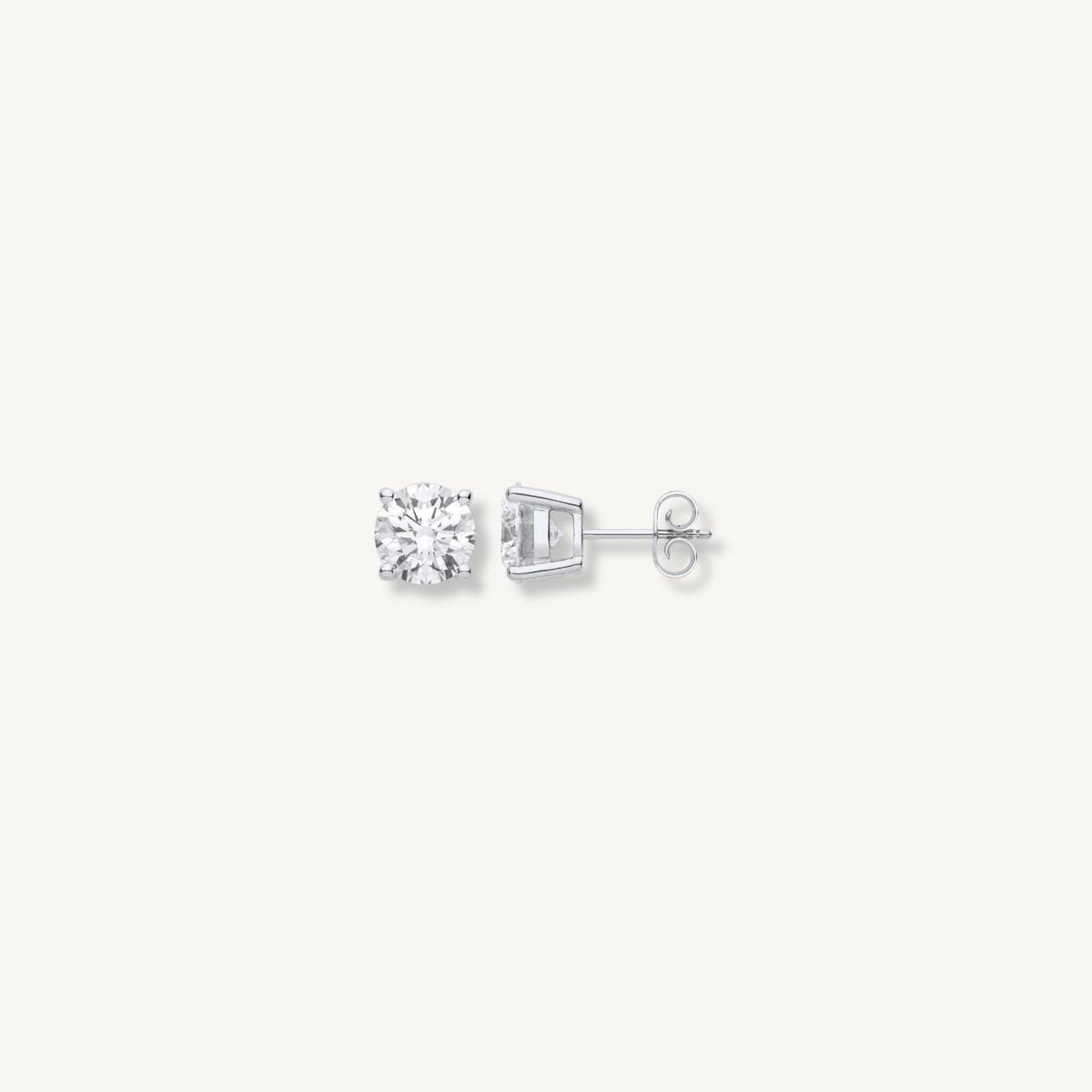 2ct Lab Grown Diamond Stud Earrings in 18ct White Gold | IGI Certified