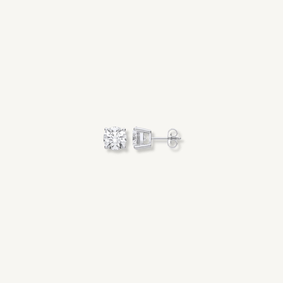 1ct Lab Grown Diamond Stud Earrings in 18ct White Gold | IGI Certified