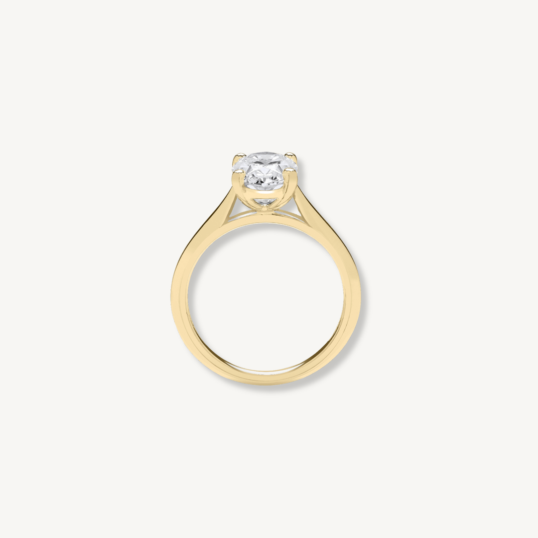 Oval Cut Lab Grown Diamond Engagement Ring | 2.00ct D/E VS | 18ct Yellow Gold | IGI Certified