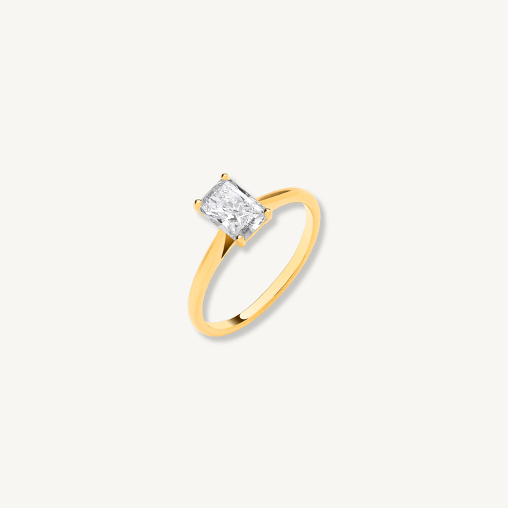 1ct Lab Grown Diamond Engagement Ring | 18ct Gold | Radiant Cut | IGI Certified