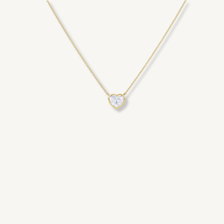 IGI Certified 1ct Heart Lab Grown Diamond Necklace – 9ct Yellow Gold