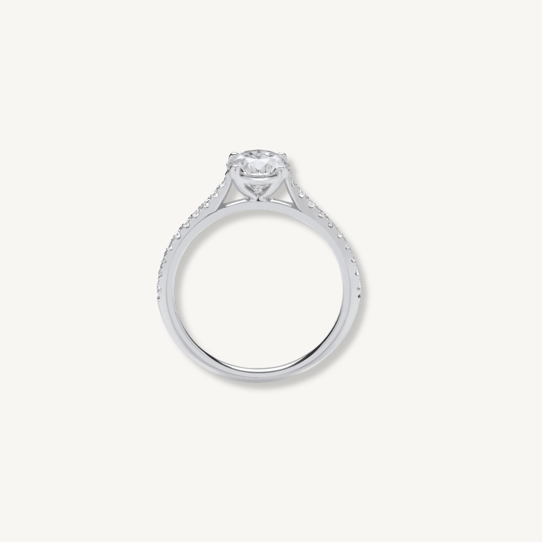1.15ctw Lab Grown Diamond Engagement Ring | 18ct White Gold | Round Brilliant Cut | IGI Certified