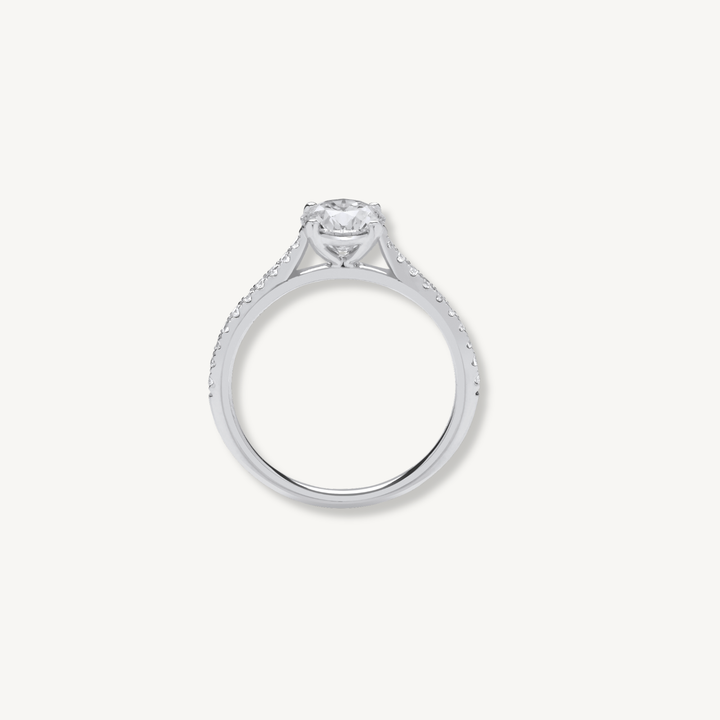 1.15ctw Lab Grown Diamond Engagement Ring | 18ct White Gold | Round Brilliant Cut | IGI Certified