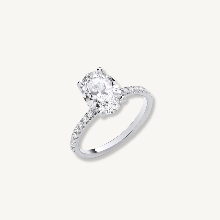 2.24ctw Lab Grown Diamond Engagement Ring | 18ct White Gold | Oval Cut | IGI Certified