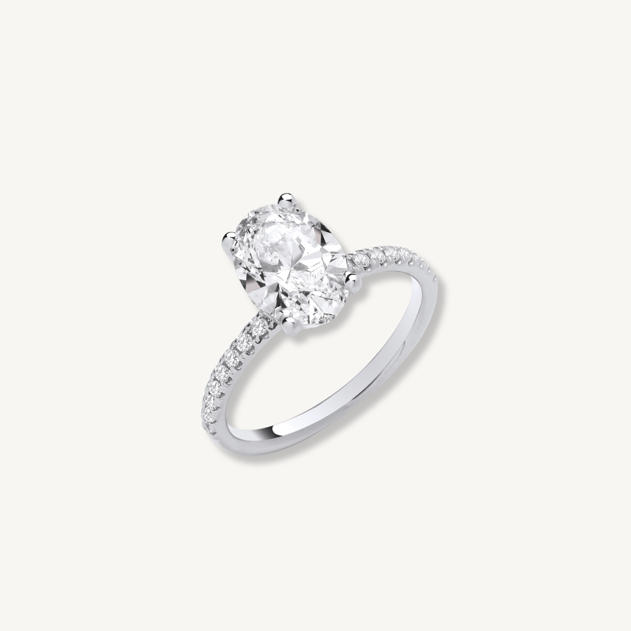 2.24ctw Lab Grown Diamond Engagement Ring | 18ct White Gold | Oval Cut | IGI Certified
