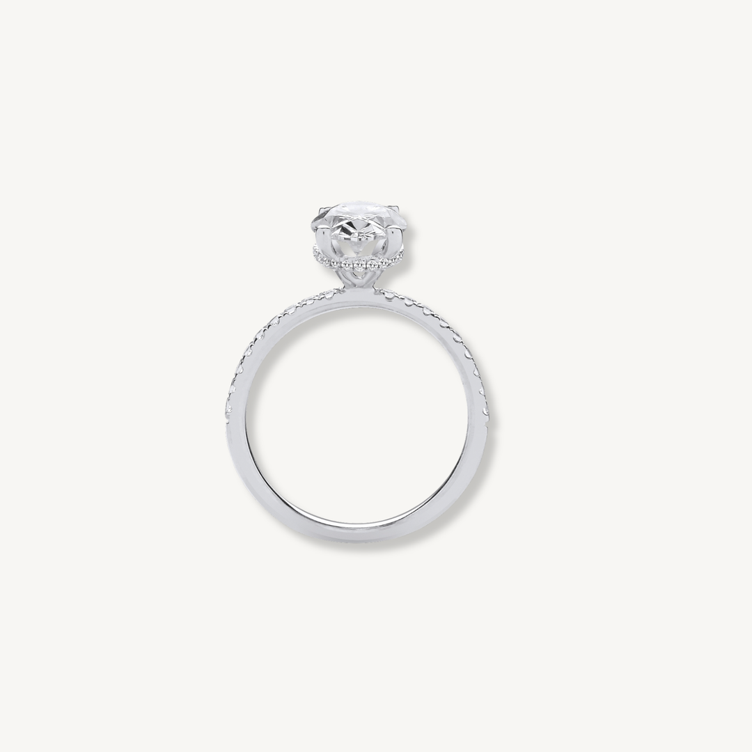 2.24ctw Lab Grown Diamond Engagement Ring | 18ct White Gold | Oval Cut | IGI Certified