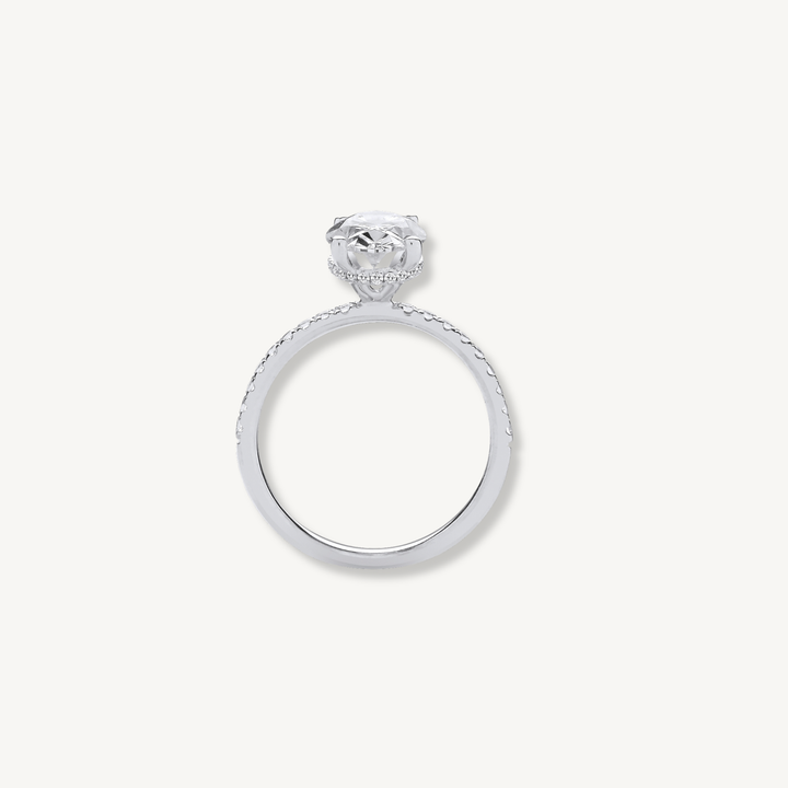 2.24ctw Lab Grown Diamond Engagement Ring | 18ct White Gold | Oval Cut | IGI Certified