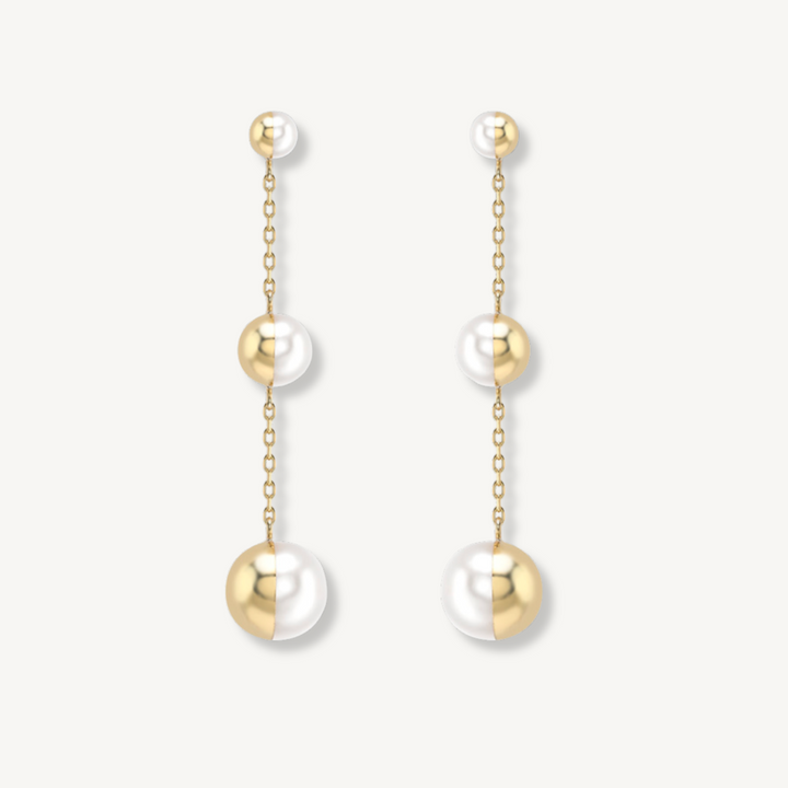 Pearl Drop Earrings – 9ct Yellow Gold