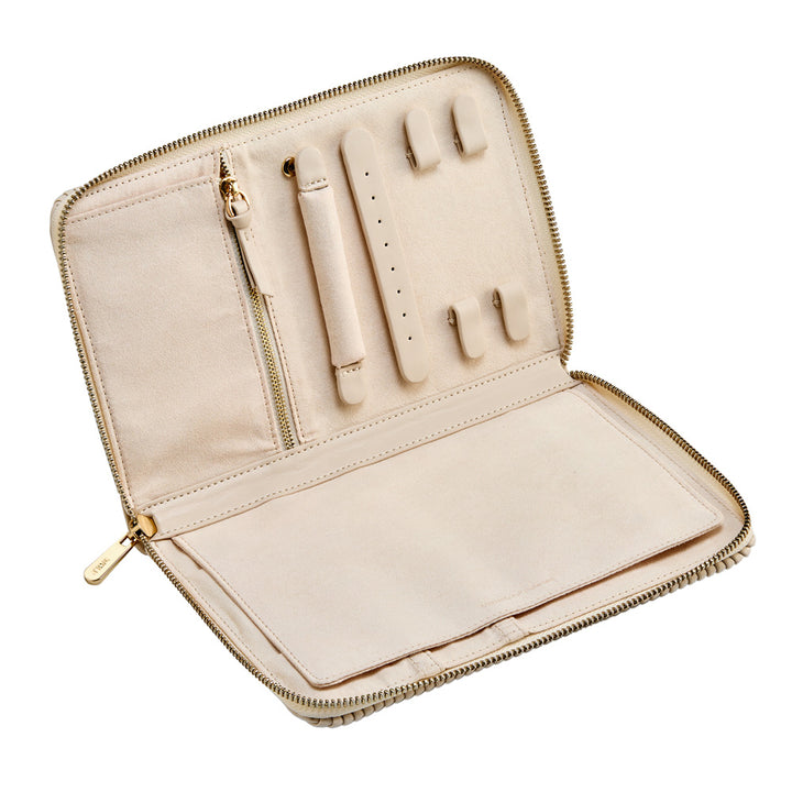 Bella Jewellery Zip Case — Bone