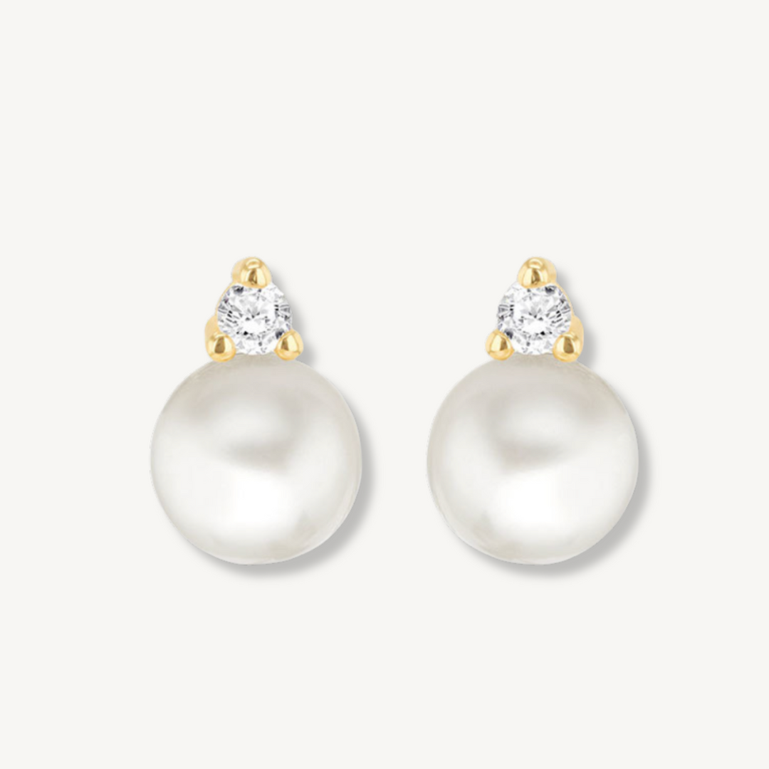 Pearl Stud Earrings – 9ct Yellow Gold
