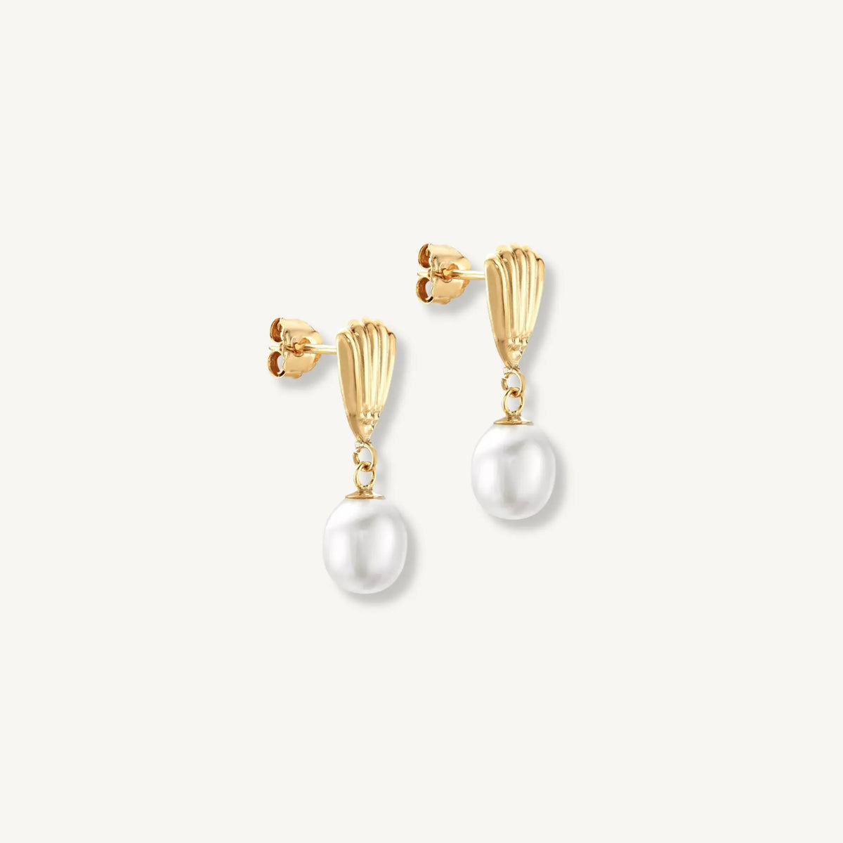 Venus Pearl Drop Earrings – 9ct Yellow Gold THERESHEIS.jewels*