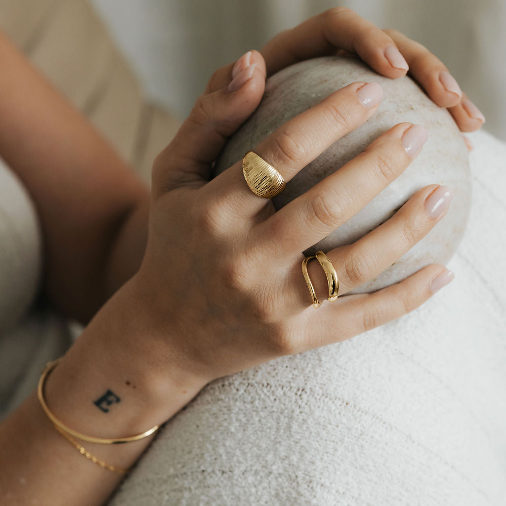 Wide Wave Gold Ring in 9ct Yellow Gold
