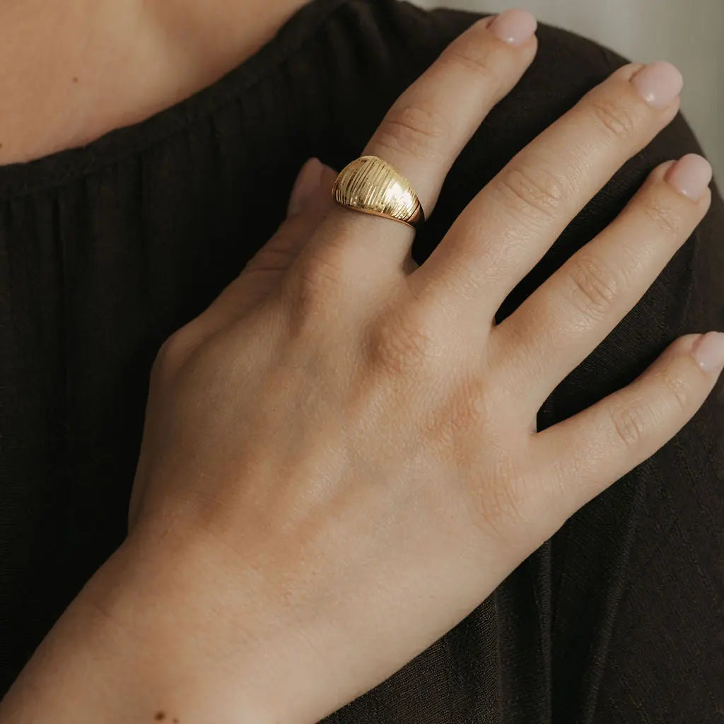 Diamond Cut Dome Ring in 9ct Yellow Gold THERESHEIS.jewels*