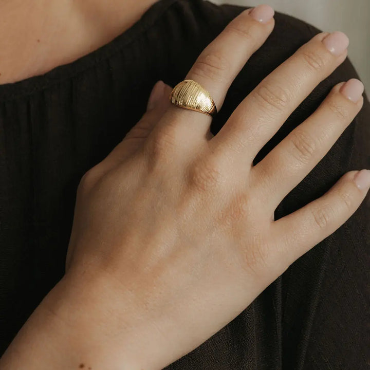 Diamond Cut Dome Ring in 9ct Yellow Gold THERESHEIS.jewels*